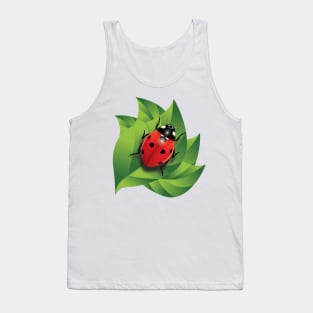 Seven spot bug on a leaf Tank Top